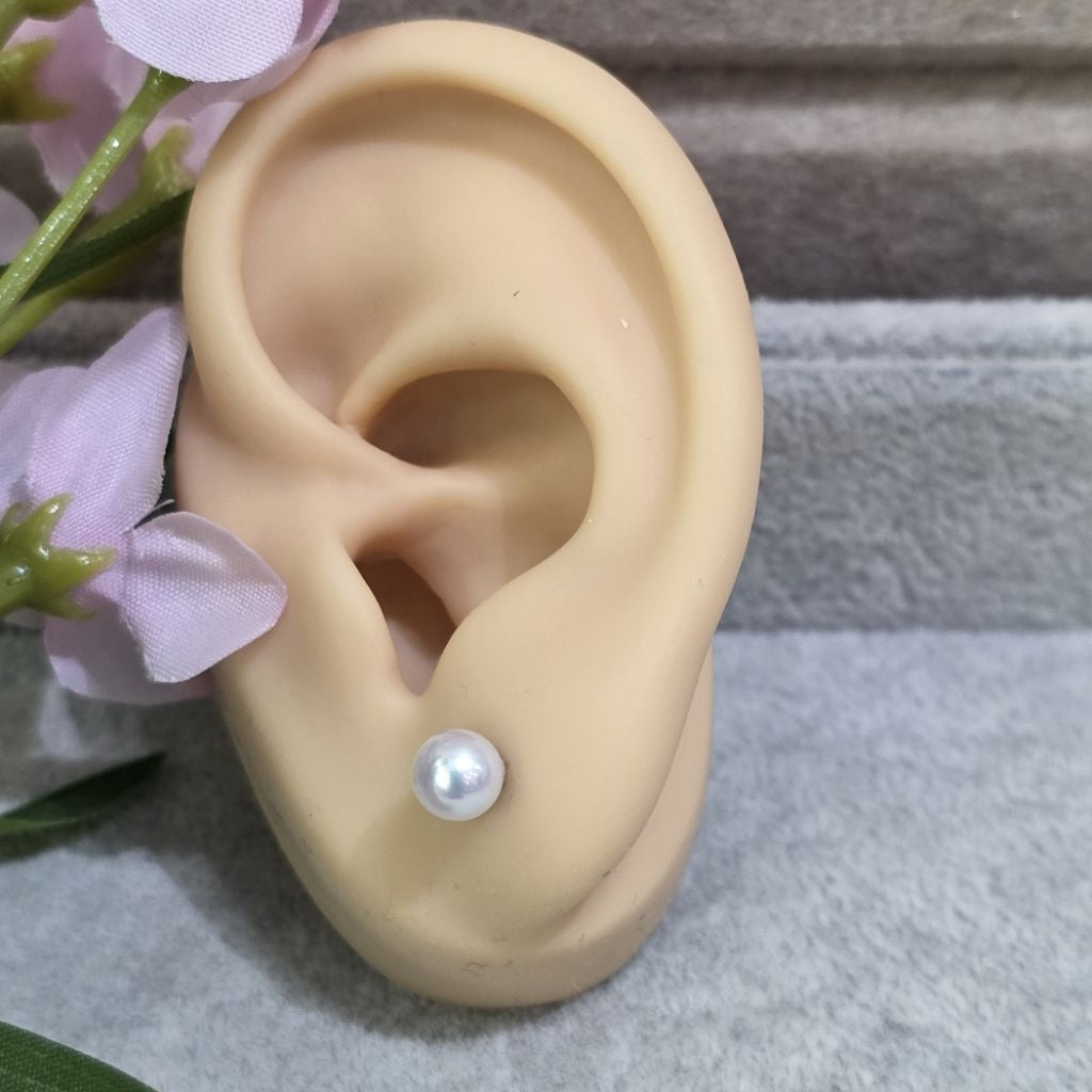 "Sphere Mini Bulb" Fresh AK Sphere Pearl Earrings