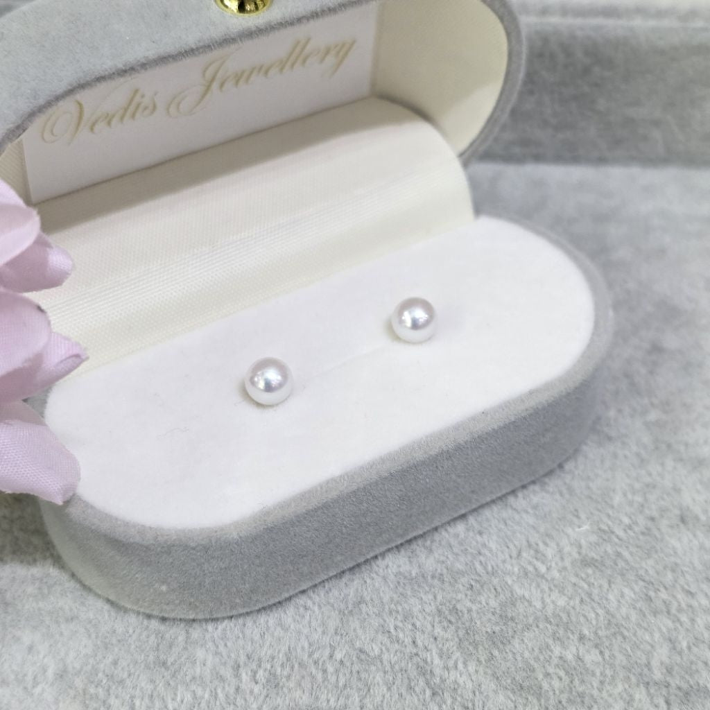 "Sphere Mini Bulb" Fresh AK Sphere Pearl Earrings