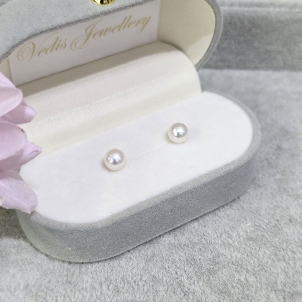 "Sphere Mini Bulb" Fresh AK Sphere Pearl Earrings