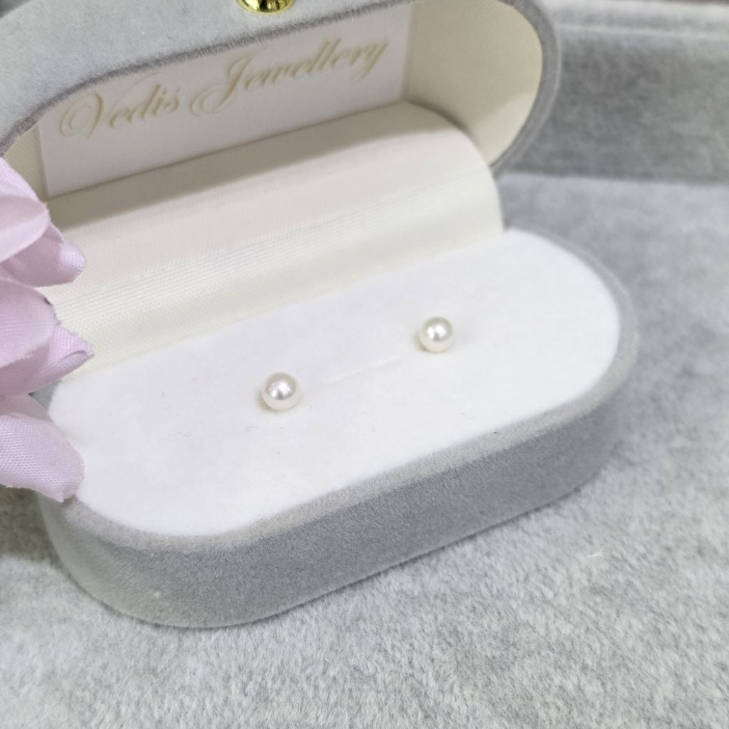 "Sphere Mini Bulb" Fresh AK Sphere Pearl Earrings