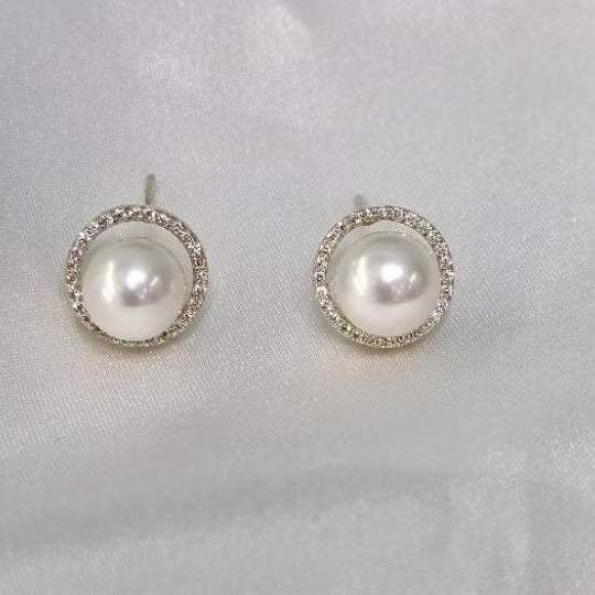 "Sunshine" 6A 8mm-8.5mm Freshwater Pearl Earrings