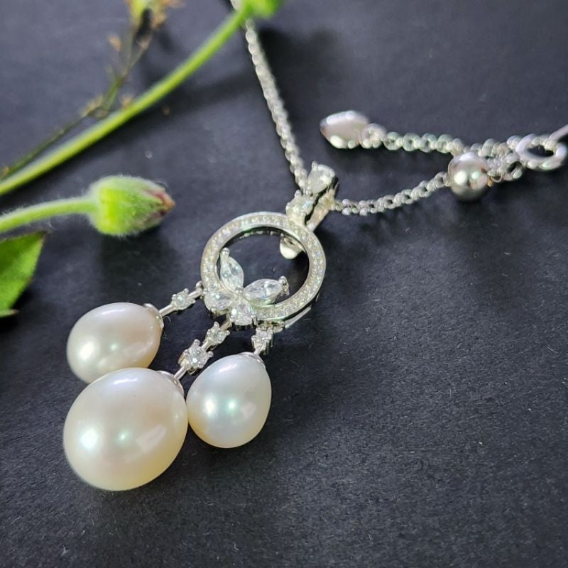 "Sweat Shirt" 毛衣链吊坠 Freshwater Pearl  7mm - 9.5mm Necklace