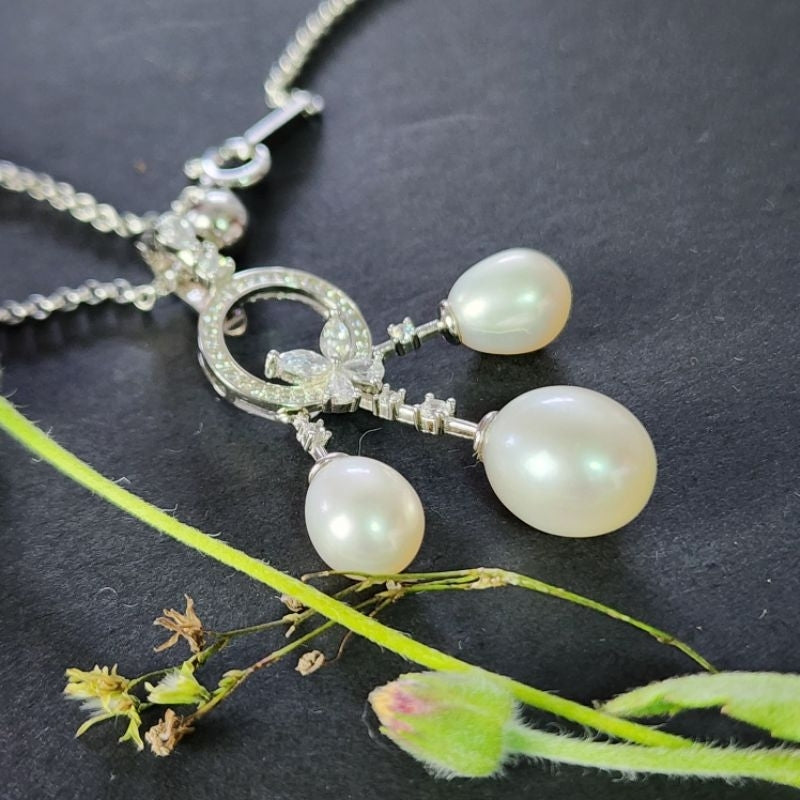"Sweat Shirt" 毛衣链吊坠 Freshwater Pearl  7mm - 9.5mm Necklace
