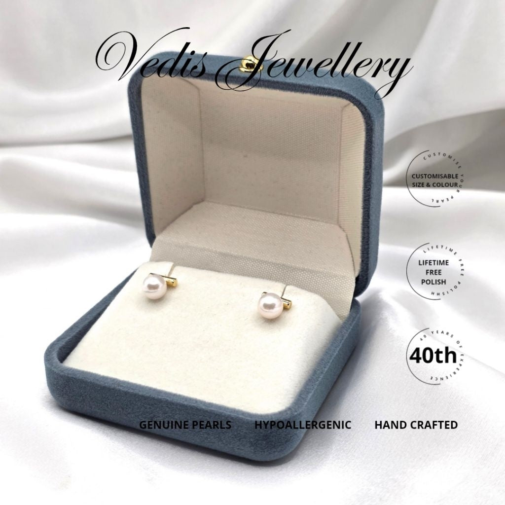 "T-Melon" 6.5-7mm Certified Premium Sea Pearl Earrings