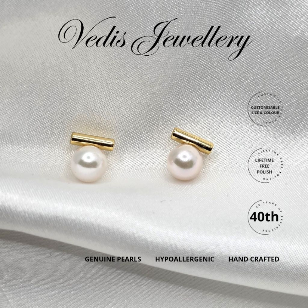 "T-Melon" 6.5-7mm Certified Premium Sea Pearl Earrings