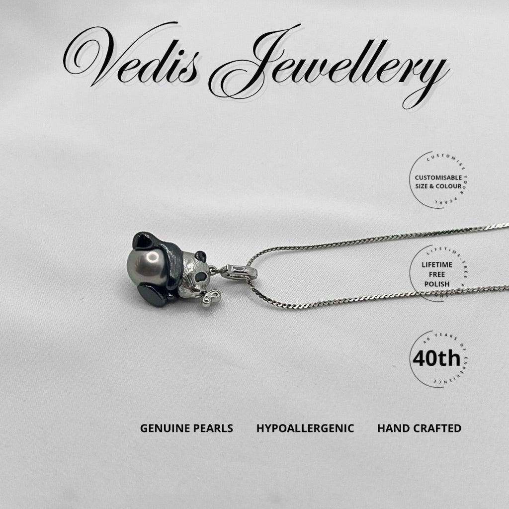 "Tahitian Panda" Sea Pearl Necklace 5.5mm - 6mm