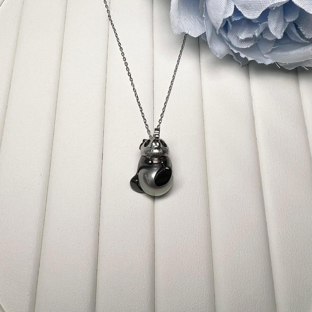 "Tahitian Panda" Sea Pearl Necklace 5.5mm - 6mm