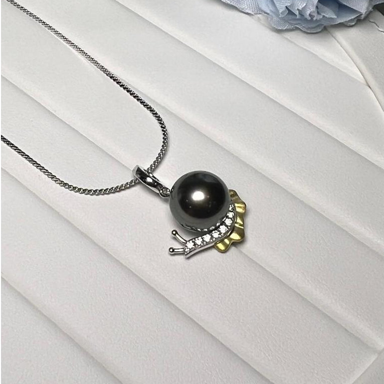 "Tahitian Snail" Premium Sea Pearl Necklace 11mm - 12mm