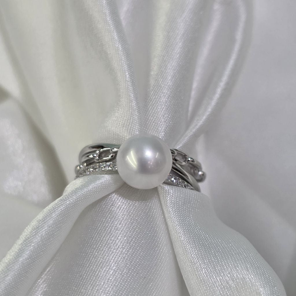 "Trinity" 7.5-8mm Premium Freshwater Pearl Rings