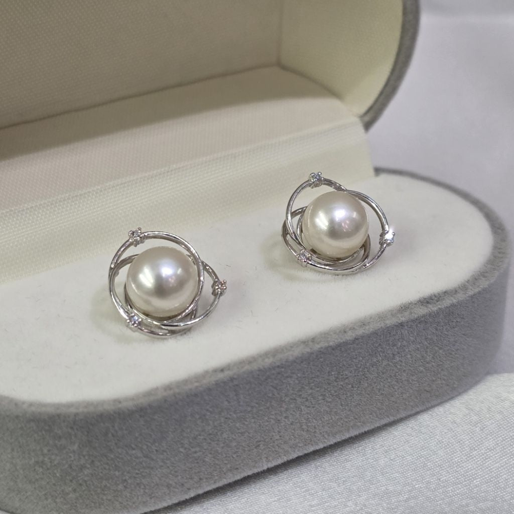 "Twilight" 8-8.5mm Premium Freshwater Pearl Earrings