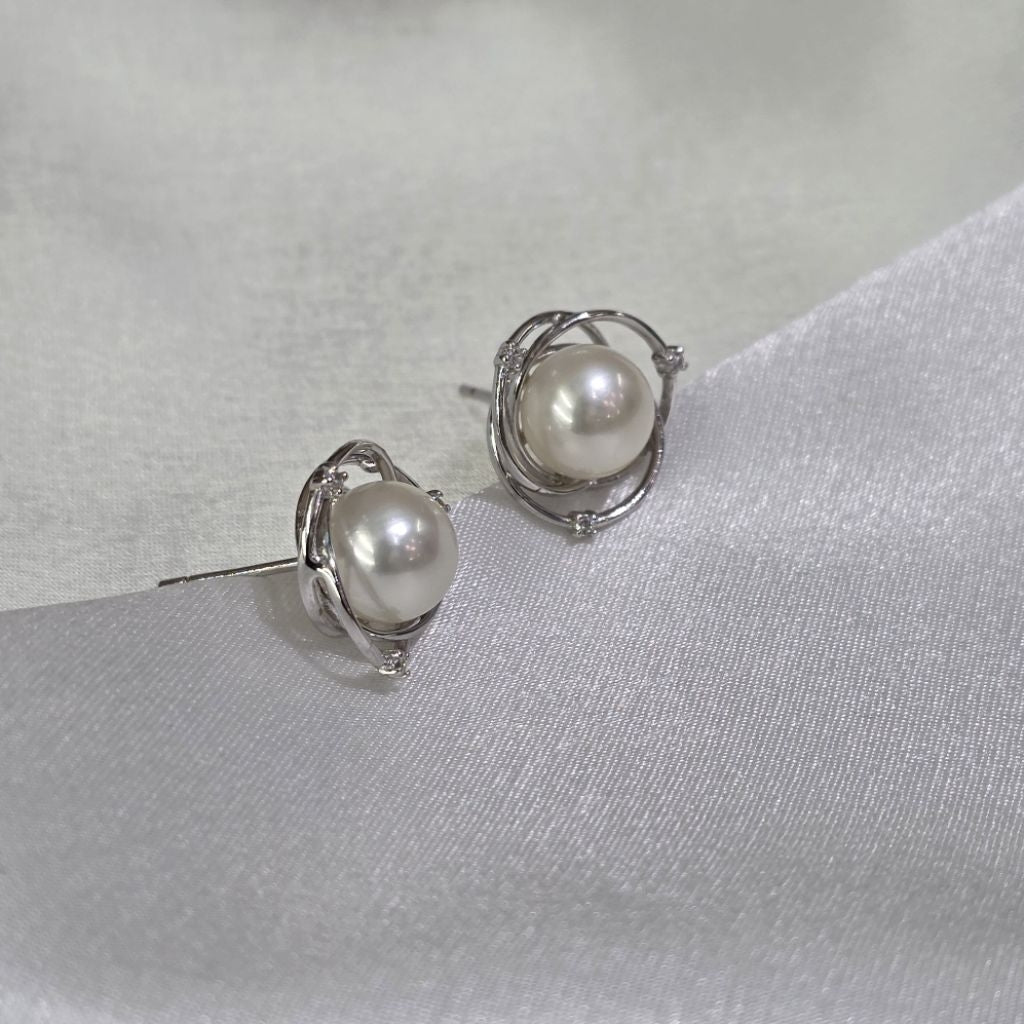 "Twilight" 8-8.5mm Premium Freshwater Pearl Earrings