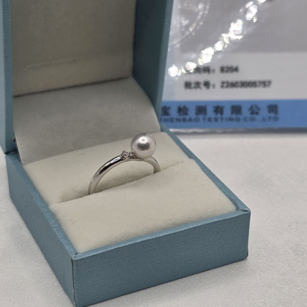 "Undivided" 6-6.5mm Certified Premium Sea Pearl Free Size Ring