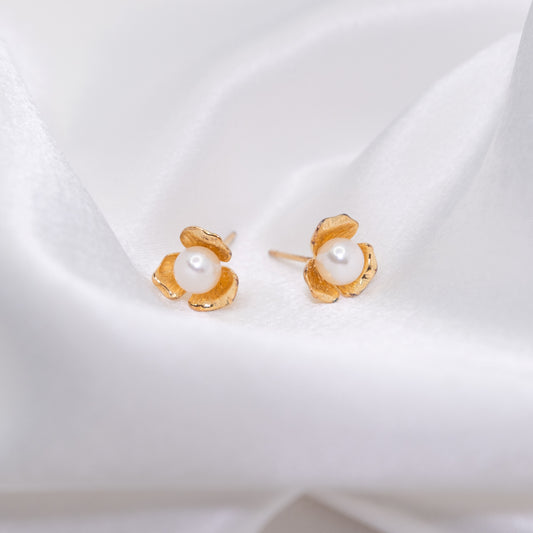 "Peony" Sea Pearl 5mm-5.5mm Earring