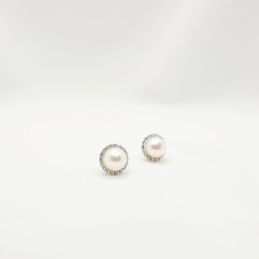"Heliantha" Premium Freshwater Pearl 9mm-9.5mm Earring