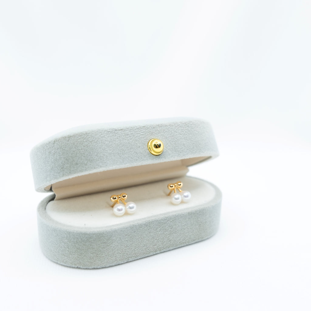 "Cherry Berry" Premium Sea Pearl Ear Studs 4mm-4.5mm Earring