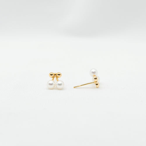 "Cherry Berry" Premium Sea Pearl Ear Studs 4mm-4.5mm Earring