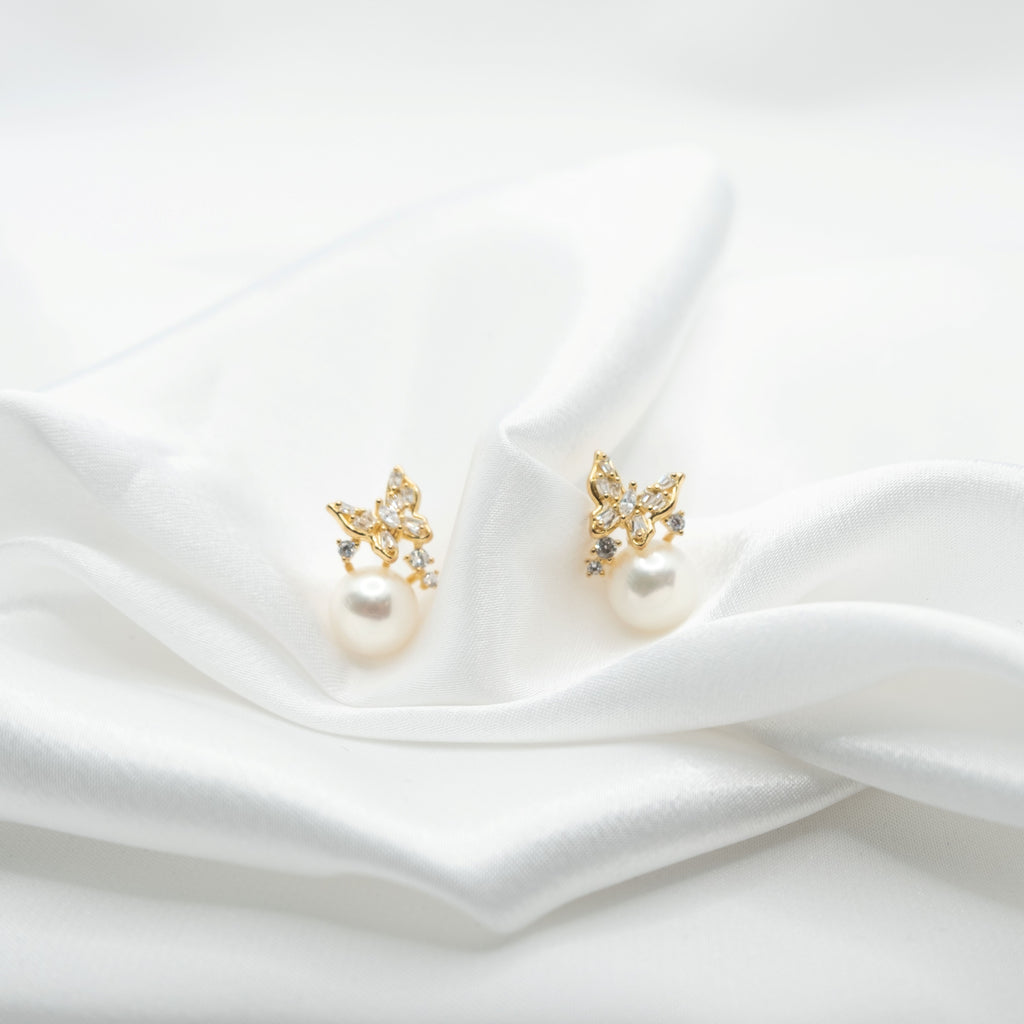 "Aurora" Premium Freshwater Pearl 8.5mm-9mm Earring