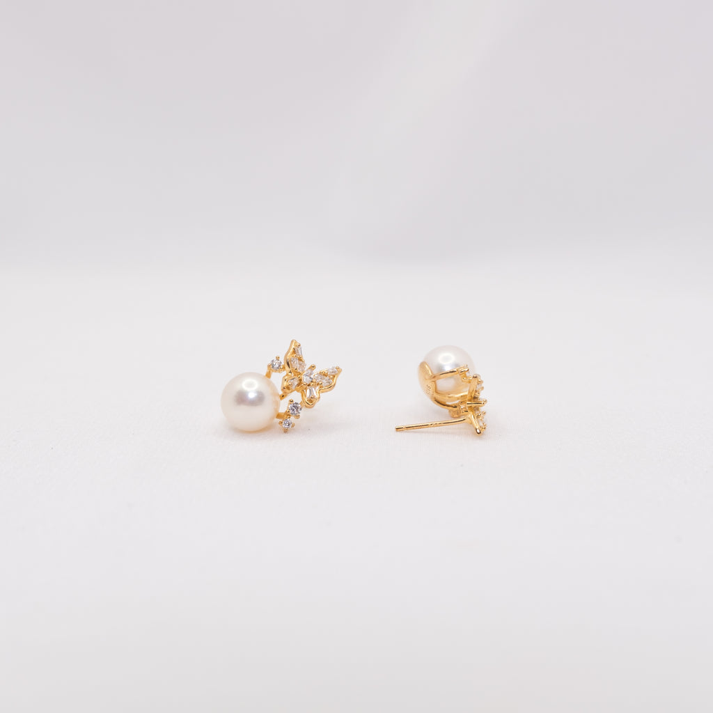 "Aurora" Premium Freshwater Pearl 8.5mm-9mm Earring