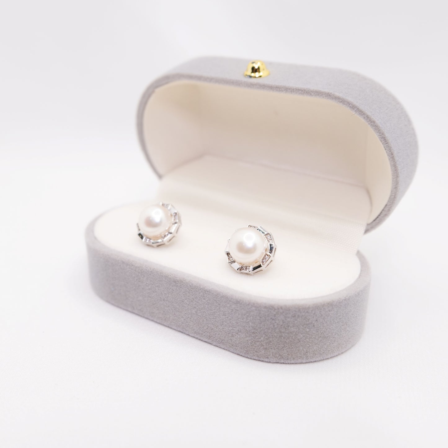 "Sun Disc" Premium Freshwater Pearl Earrings 8mm-8.5mm