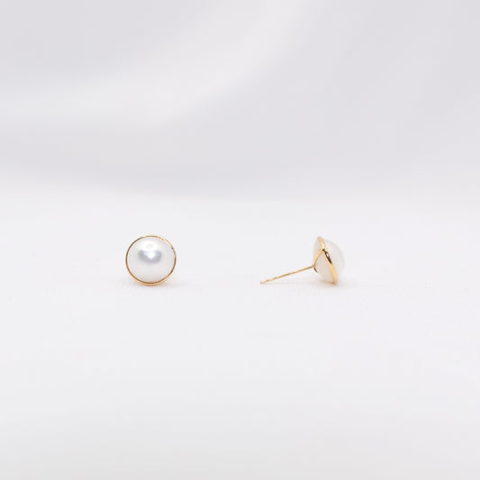"Grace" Sea Mabe Pearl 9.5mm-10mm Earring