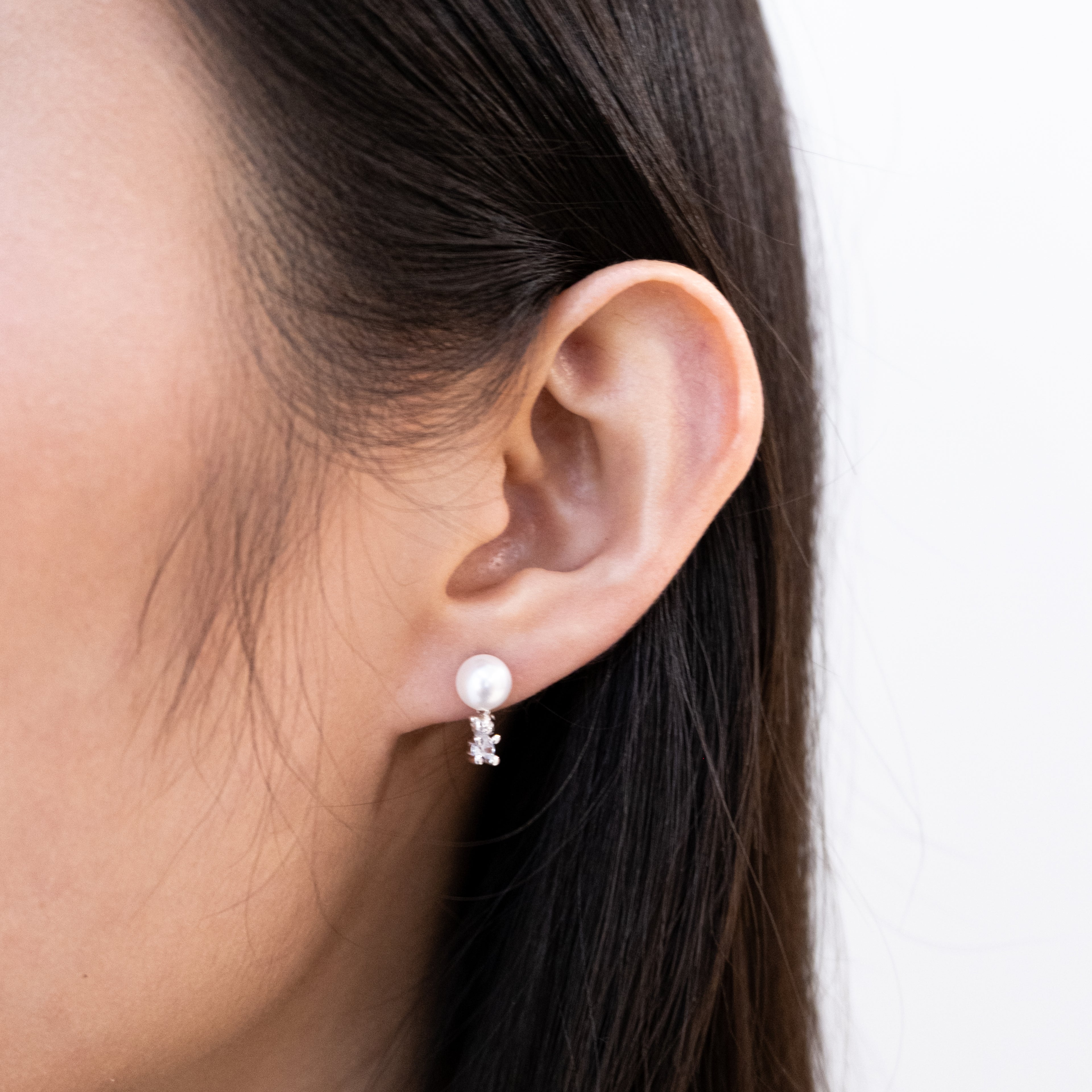 "Mini Teddy" 6A Premium Freshwater Pearl 6mm - 6.5mm Earring