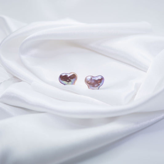 "Baroque Purp" Premium Freshwater Pearl 11mm - 12mm Earring