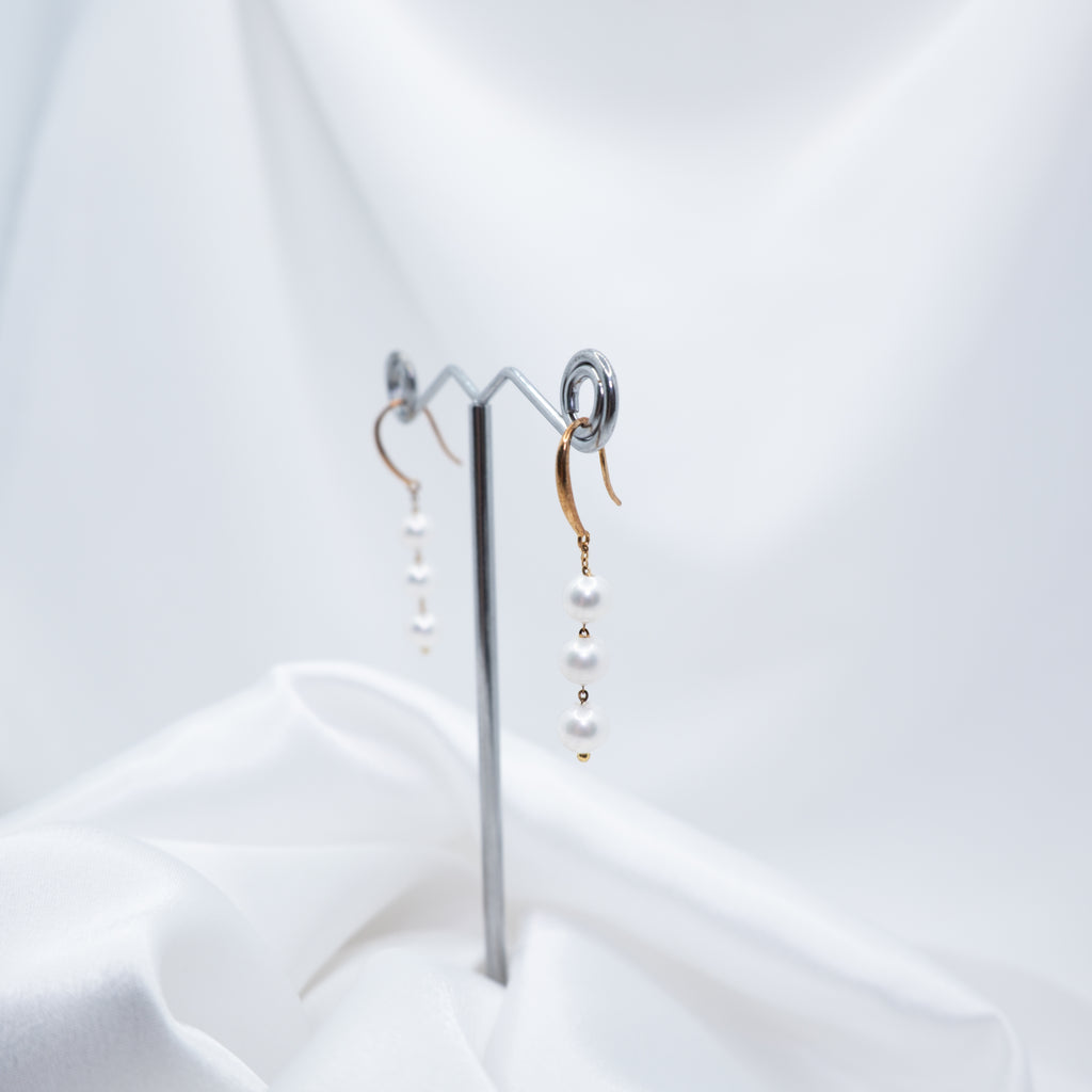 "Ballsy" Premium Freshwater Pearl Dangling Earrings 5.5mm-6mm