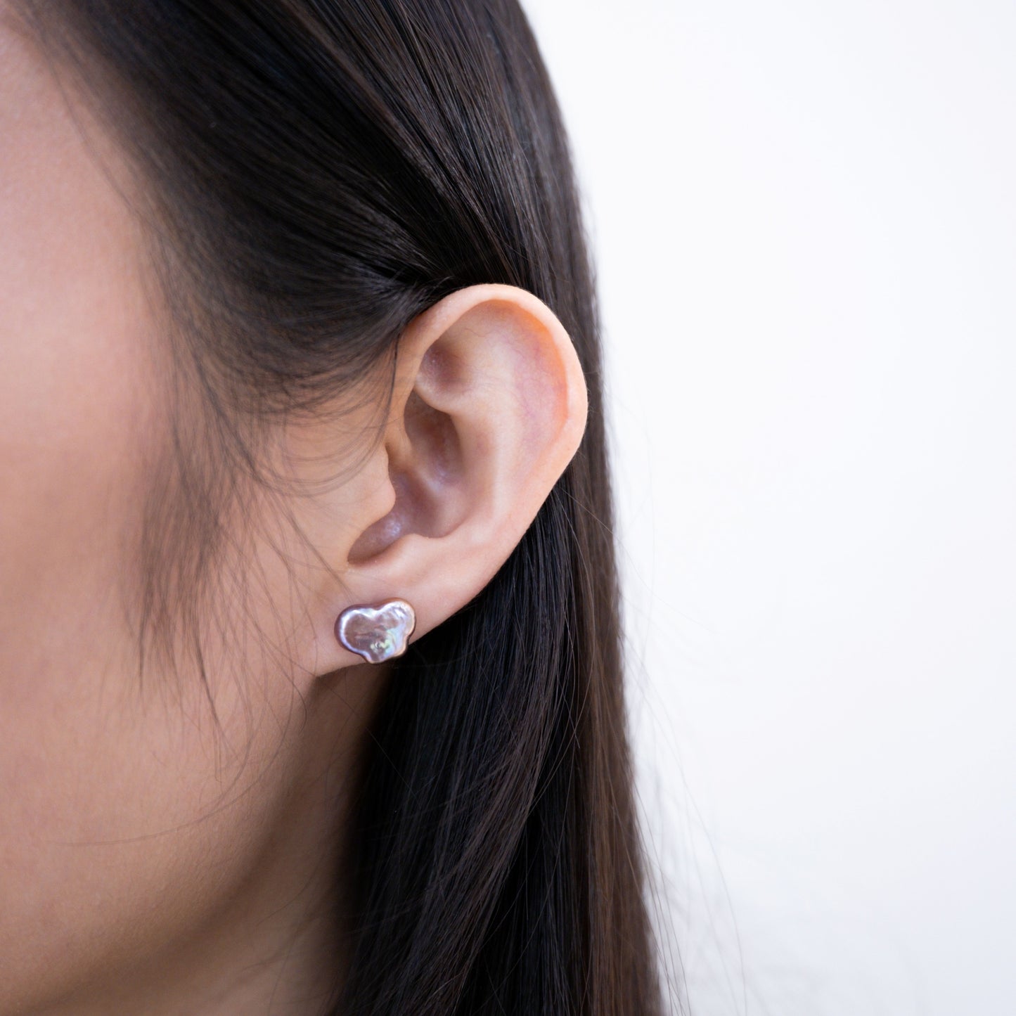 "Baroque Purp" Premium Freshwater Pearl 11mm - 12mm Earring