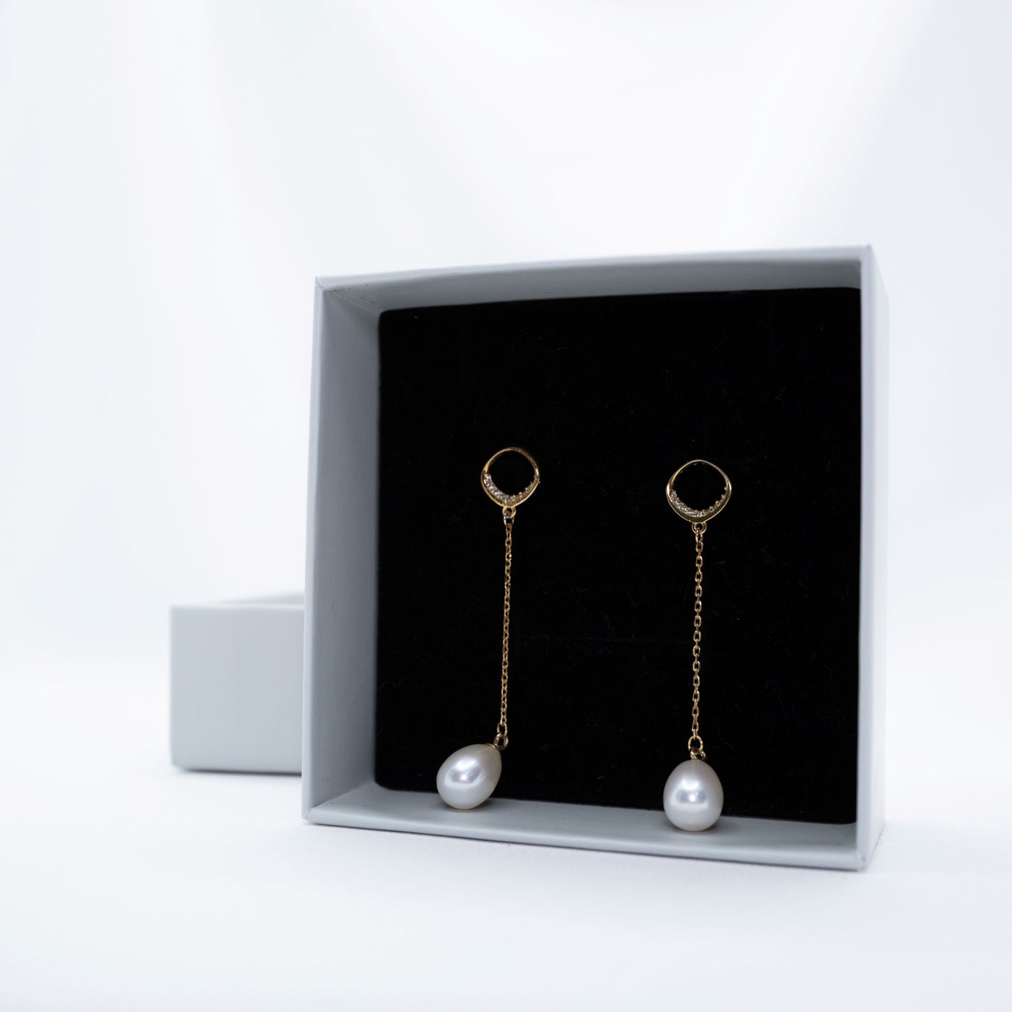 "Celebration" Premium Freshwater Pearl Dangling Earrings 7mm-7.5mm