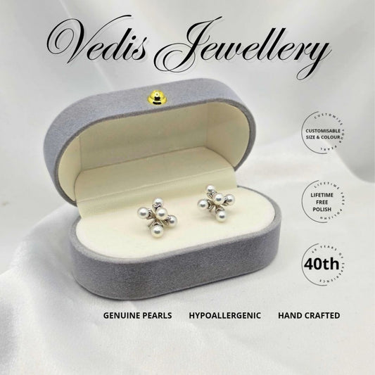 "Wrinklewort" 6A 4mm-4.5mm Premium Freshwater Pearl Earrings