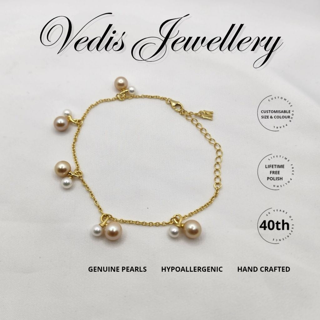 "Golden Pearl" South Sea Pearl Bracelet 4.5mm - 8mm