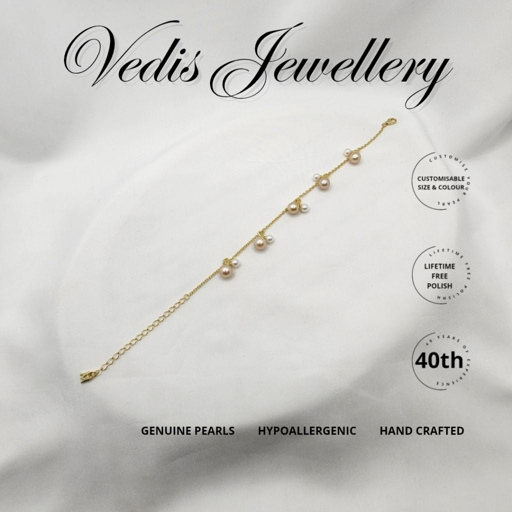 "Golden Pearl" South Sea Pearl Bracelet 4.5mm - 8mm