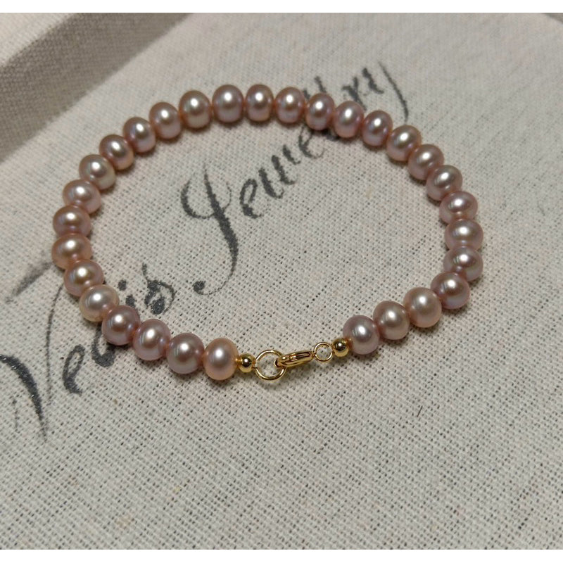 "Pink Pearl" Bracelet Freshwater Pearl 6mm -7mm